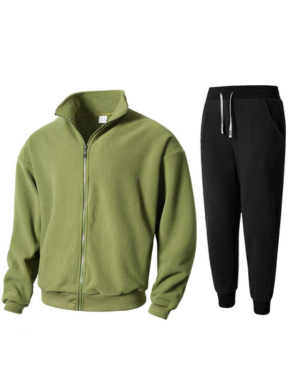 Herren Fleeceanzug Warm mit Hochkragen Sportlich