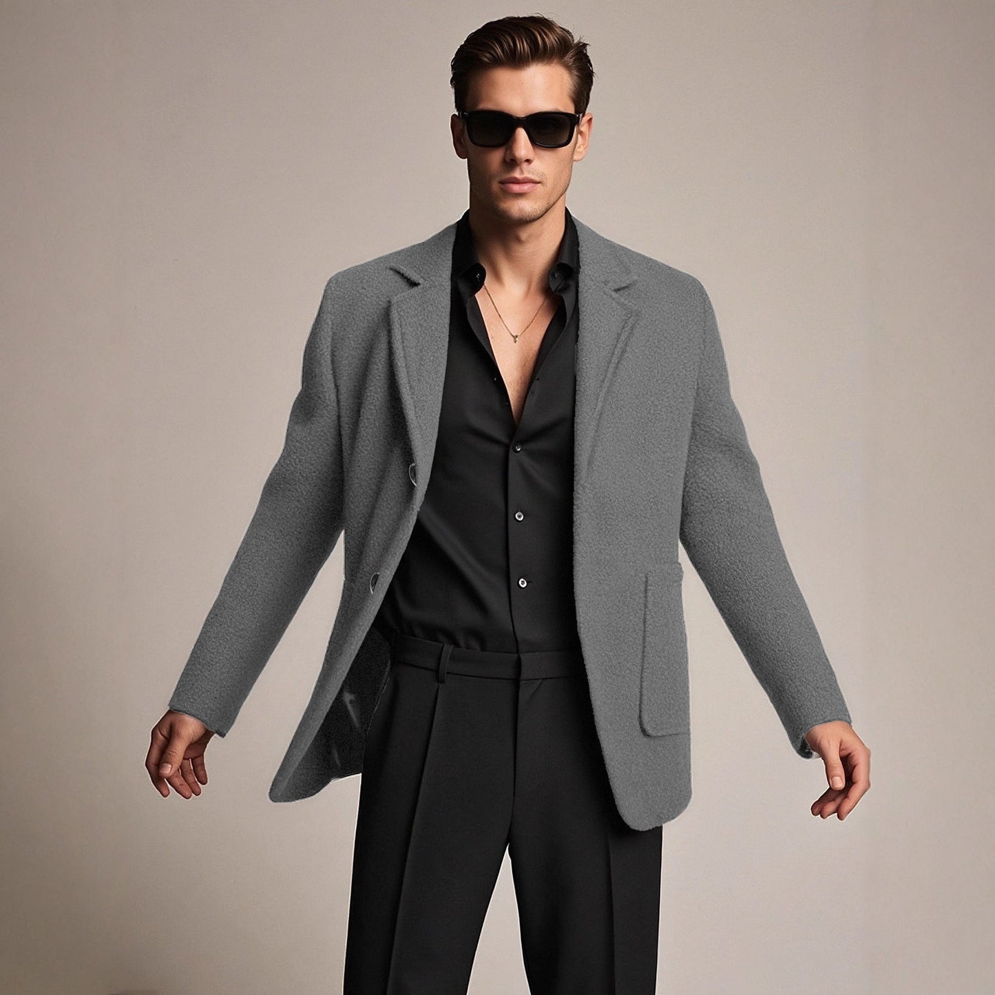 Herren Blazer Elegant Strukturiert Freizeit Berlin Stil