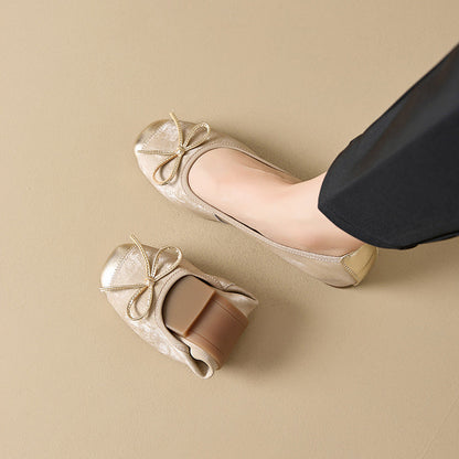Damen Ballerinas Elegante Schleifen Detail Luxus Qualität