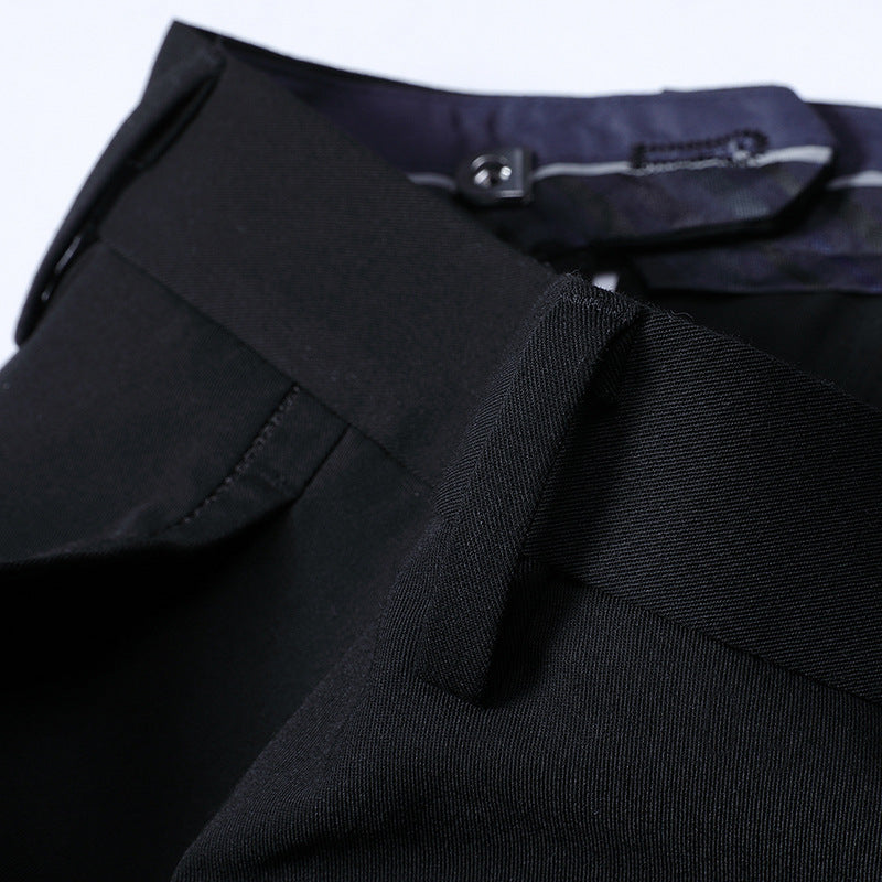 Herren Anzughose Slim Fit Schmale Hose Mit Taschen