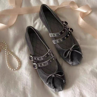 Damen Ballerinas Schnalle Modisch Elegant