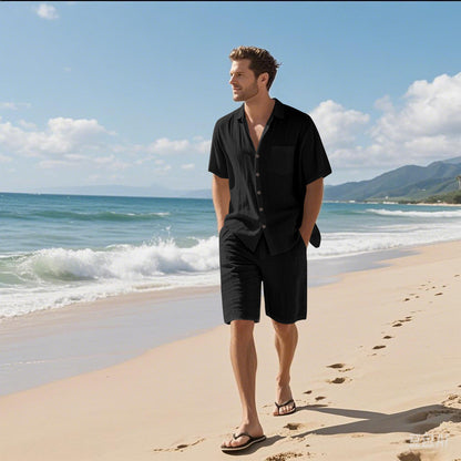 Herren Sportoberteil Kurzarm mit Shorts Sommer