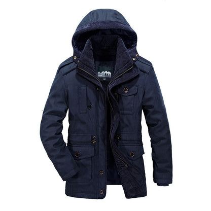 Herren Feldjacke Warm Isoliert Abnehmbare Kapuze Outdoor
