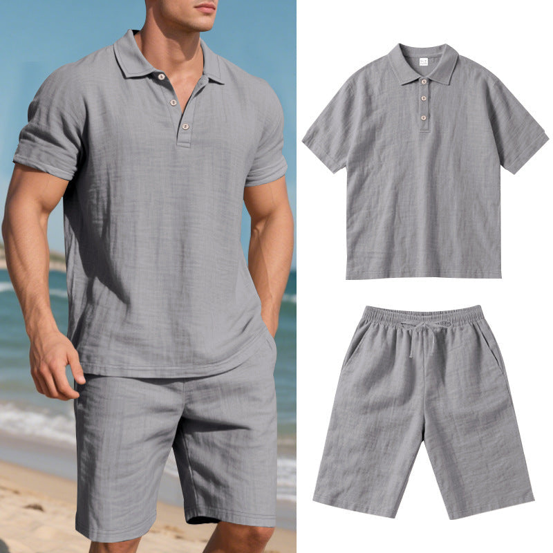 Herren Sport-Outfit Polohemd Kurze Hosen Sommer