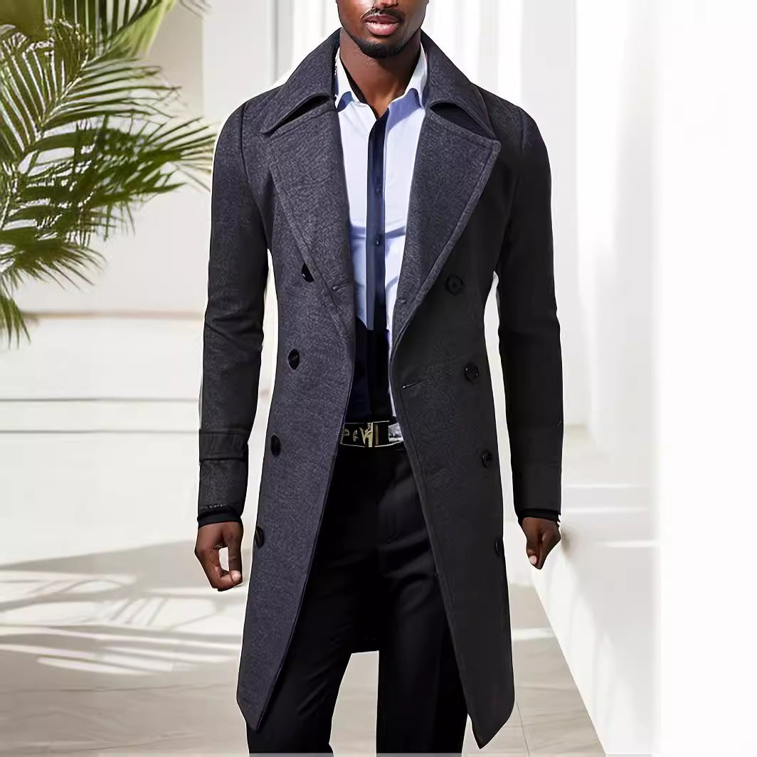 Herren Wollmantel Doppelgrund Warm Winter