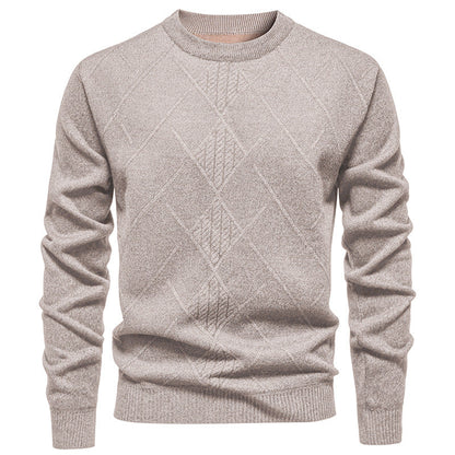 Herren Strickpullover Rundhals Klassisch Rautenmuster