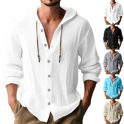 Herren Kapuzenshirt Lässig Knopfleiste Modern - BerlinGlamour
