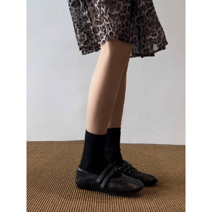 Damen Ballerinas Bequem mit Doppelriemen Ergonomisch