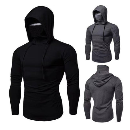 Herren Kapuzenshirt Gesichtsschutz modisch Sportlich - BerlinGlamour