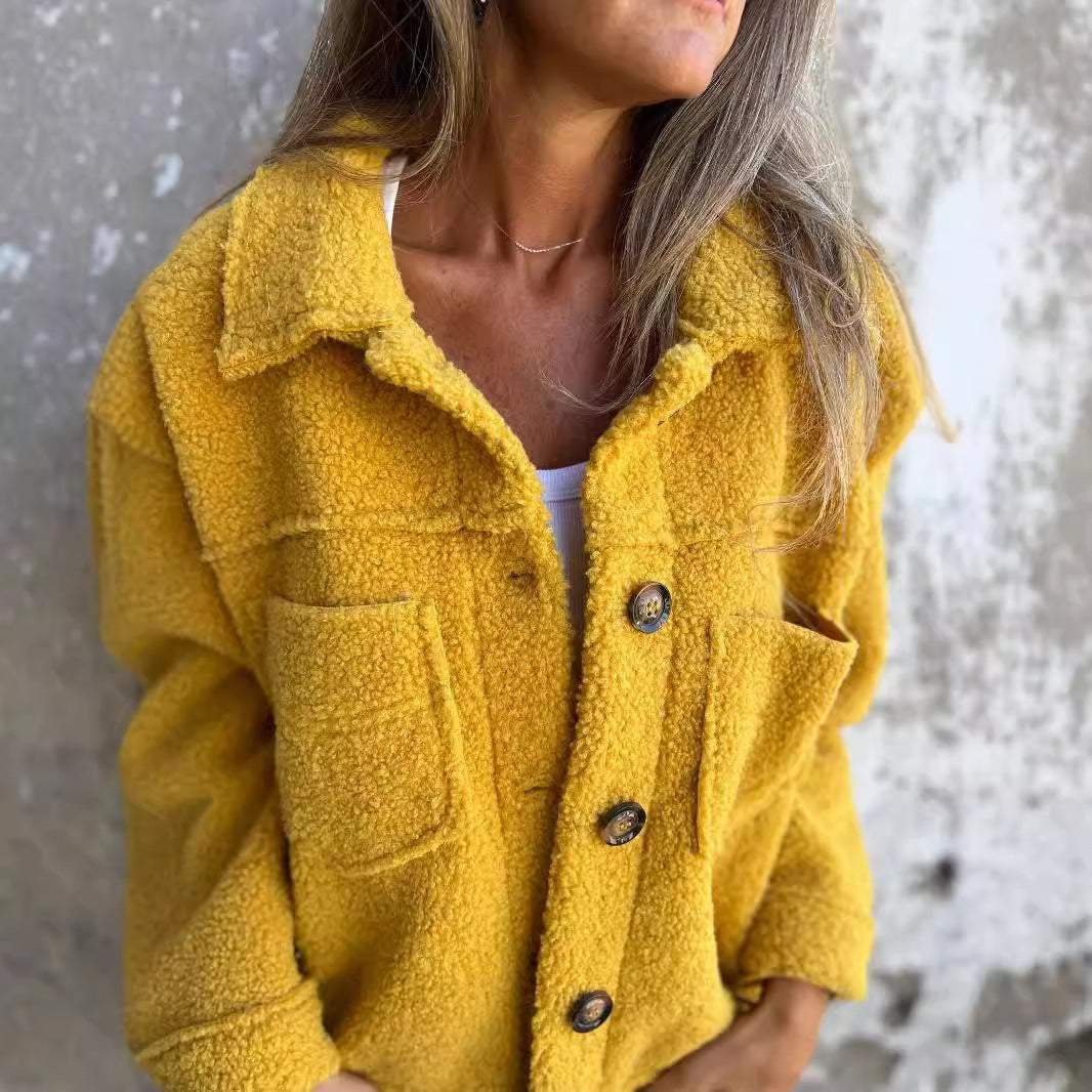 Weiche Fleece-Hemdjacke Damenjacke Warm