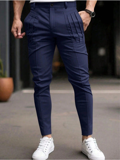 Herren Chino Hose Modern Falten Elegant