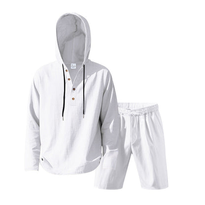 Herren Trainingsset Kapuze Shorts Sportlich Modern