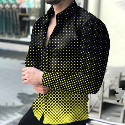 Herren Langarmhemd Mit Trendigem Punktmuster Modern