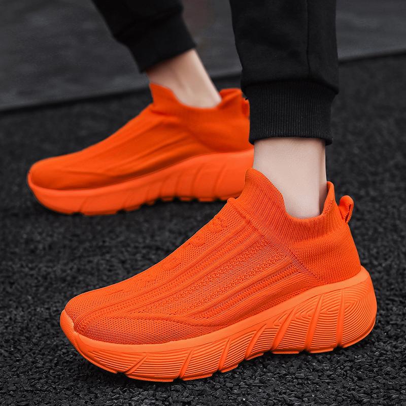 Damen Sneaker Bequem Strick Schuhe Trendy