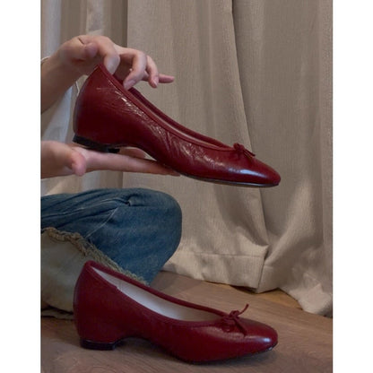 Damen Ballerinas Glitzer Obermaterial Schleifen Detail - BerlinGlamour