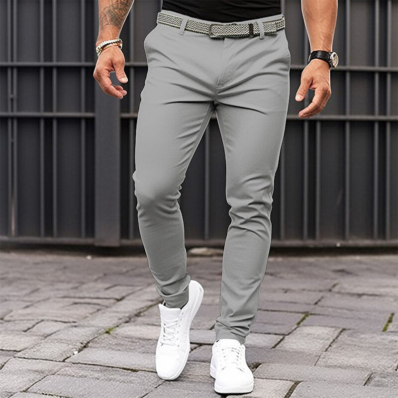 Herren Slim Fit Hose Elastisch Mit Taschen