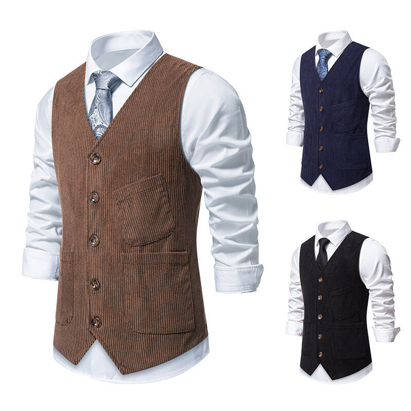 Herren Weste Elegant Klassisch Schwarze Herrenweste