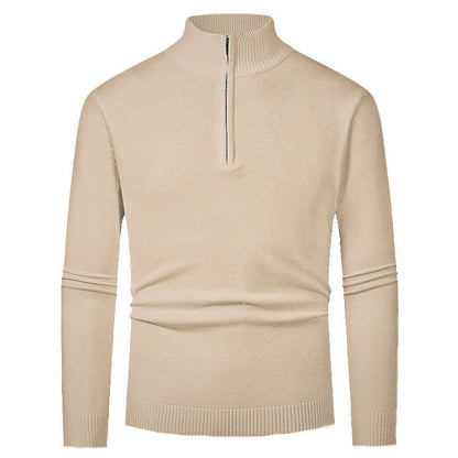Herren Strickpullover Hochkragen Halbzipper Modern