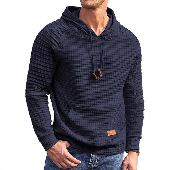 Herren Kapuzenpullover Lässig Strukturiert Grau