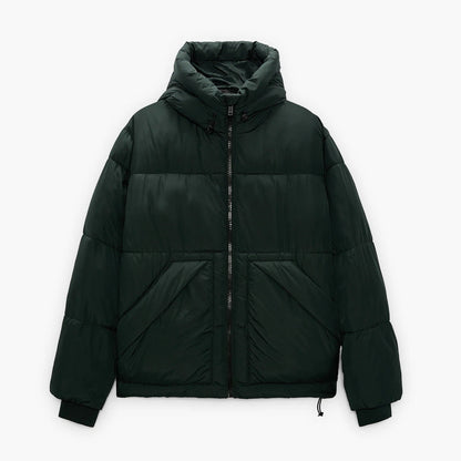 Herren Winterjacke Steppjacke mit Kapuze und Taschen