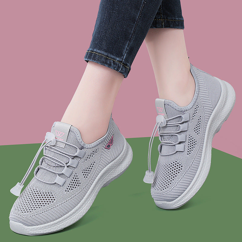 Damen Sneaker Atmungsaktiv Schnürsenkel Flexibler Laufschuh