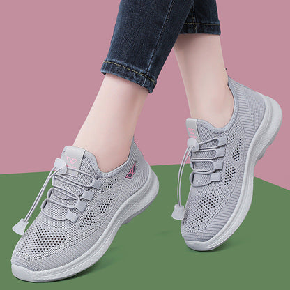 Damen Sneaker Atmungsaktiv Schnürsenkel Flexibler Laufschuh