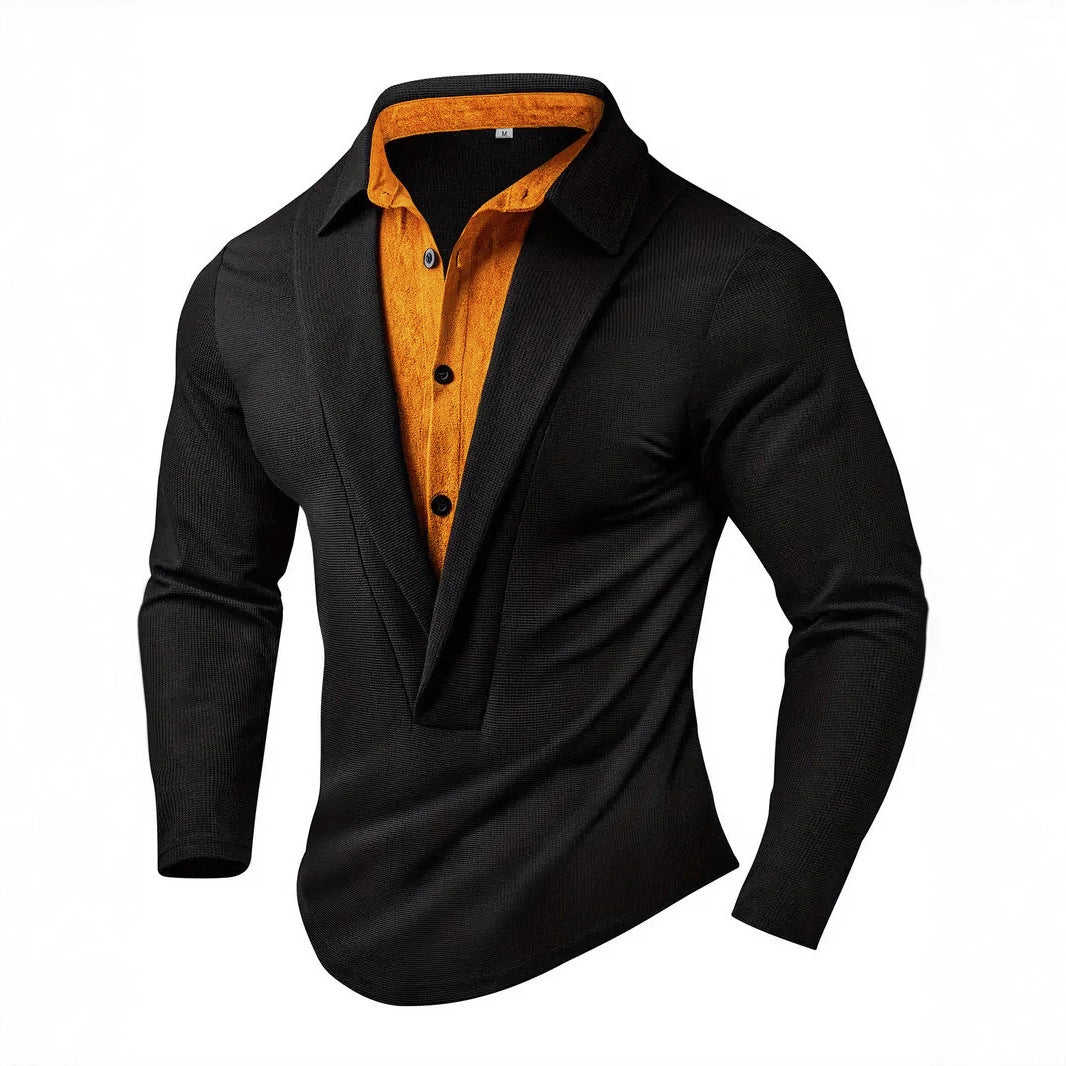 Herren Langarmhemd Modern mit Textildruck Elegantes Design