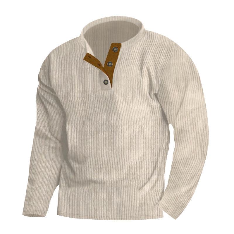 Herren Pullover Strukturiert Knopffrei Modern Wellness