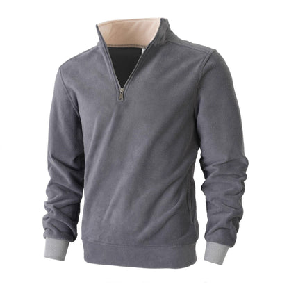 Herren Fleece Pullover Halbzipper Elastisch Bequem