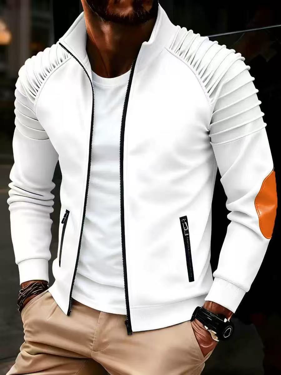 Herren Jacke Sportlich Mit Plissé Ärmeln Trendig