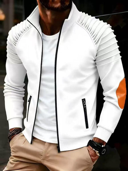 Herren Jacke Sportlich Mit Plissé Ärmeln Trendig