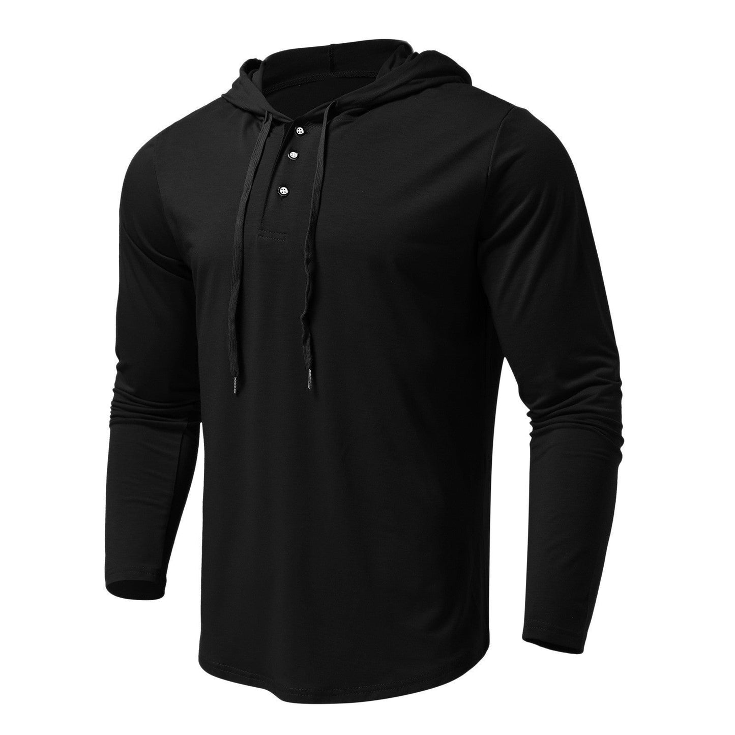 Herren Hoodie Langarm mit Knopfleiste Trendig Größe XL