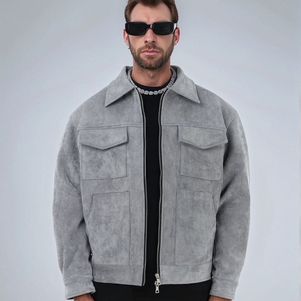 Herrenjacke Modern Reißverschluss Taschen Winter - BerlinGlamour