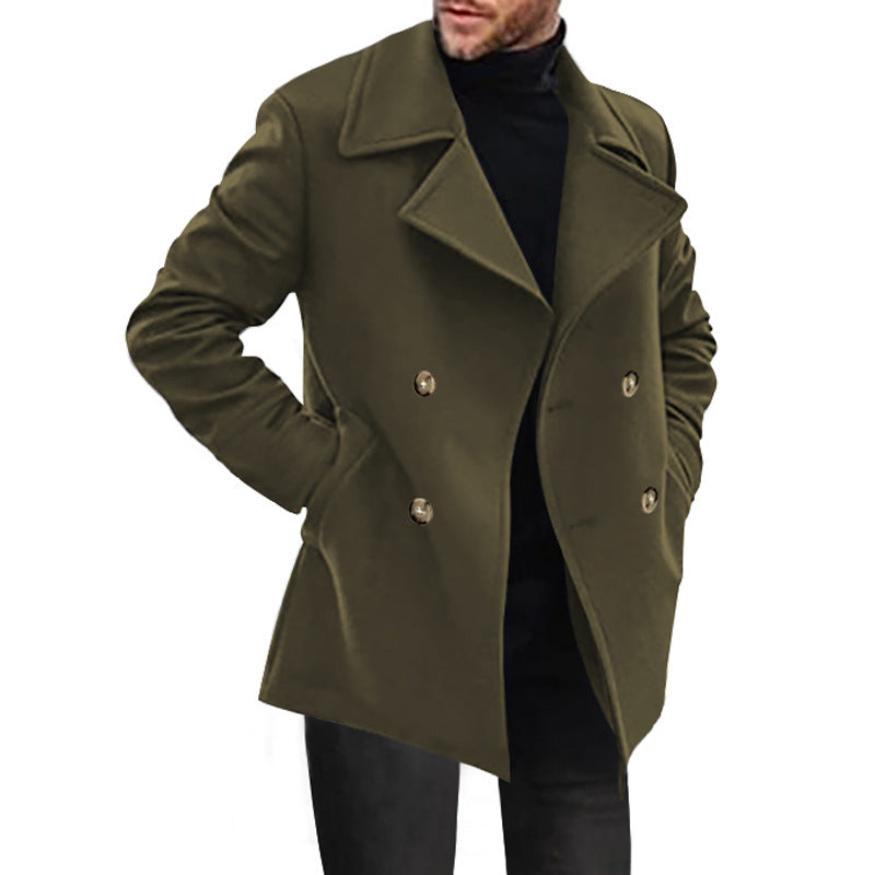 Herren Mantel Doppelreiher Eleganter Wollmantel Berliner Stil