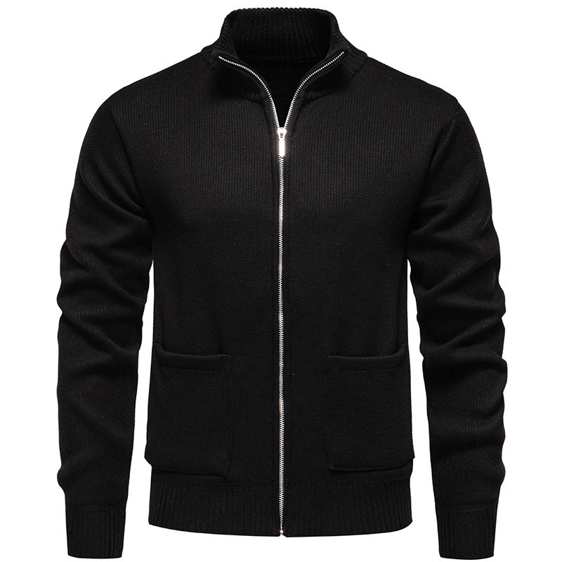 Herren Strickjacke Reißverschluss Taschen Modern