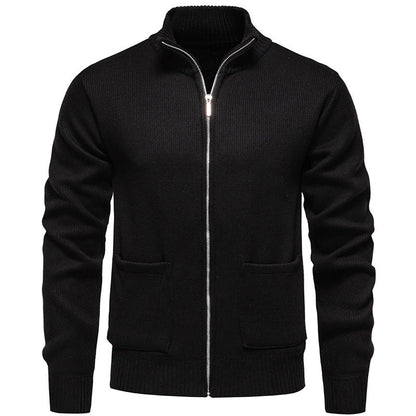 Herren Strickjacke Reißverschluss Taschen Modern