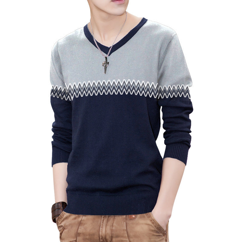 Herren Pullover Modern Zickzack Muster Elegante Style