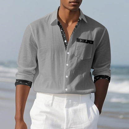 Herren Hemd Lässig Mit Brusttasche Trendig Modern