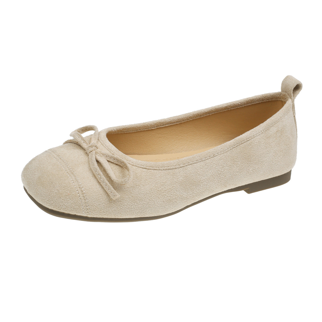 Damen Ballerinas Bequem Ledersohle Zierliche Schleife