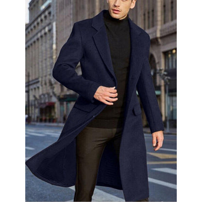 Herren Langmantel Eleganter Wintermantel mit Struktur