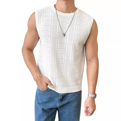 Herren Strickpullover Luftig Lochmuster Modern