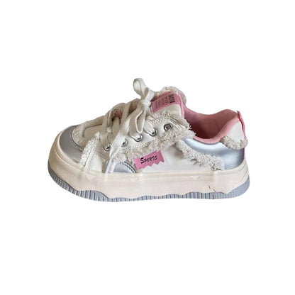 Damen Sneaker Bequem Kunstfell Schuhe Trendy