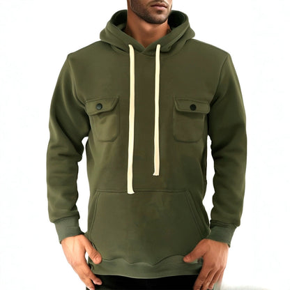 Herren Kapuzenpullover Strukturiert Mit Taschen Modern
