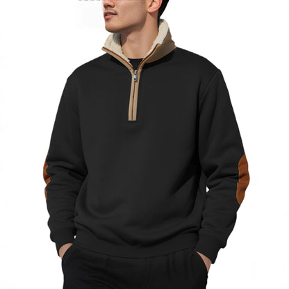 Herren Fleece-Pullover Hochkragen Warm Elegante Kontraste