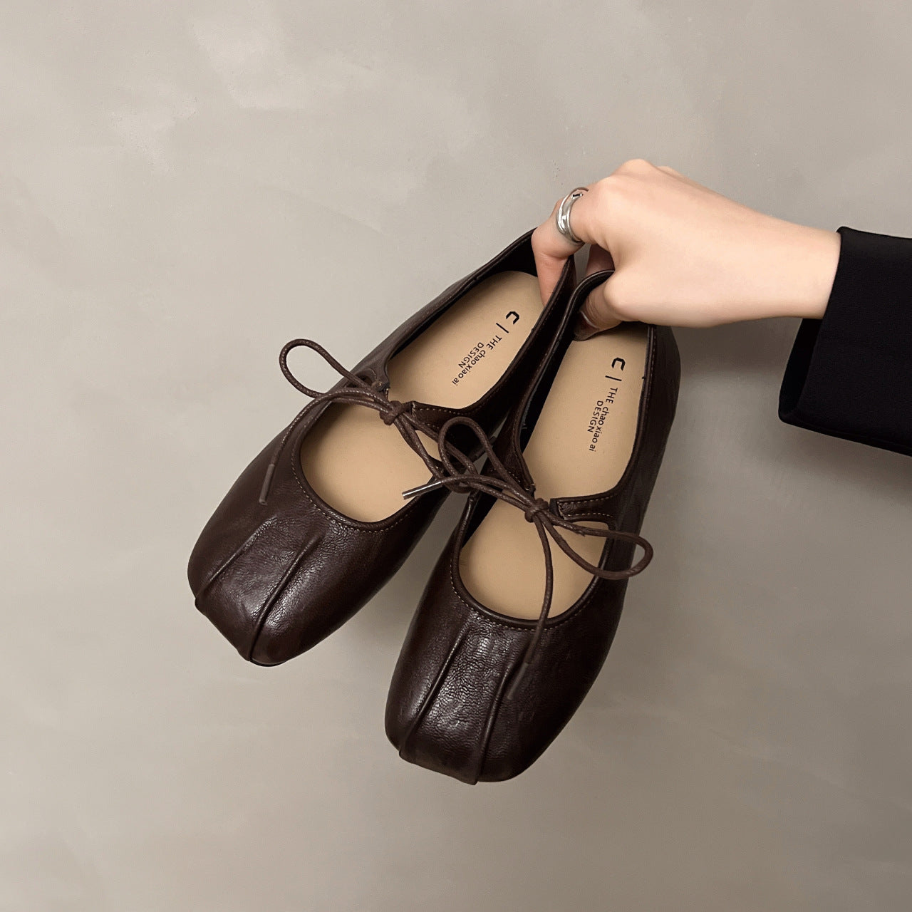 Damen Ballerinas Elegante Schleifen Wildleder