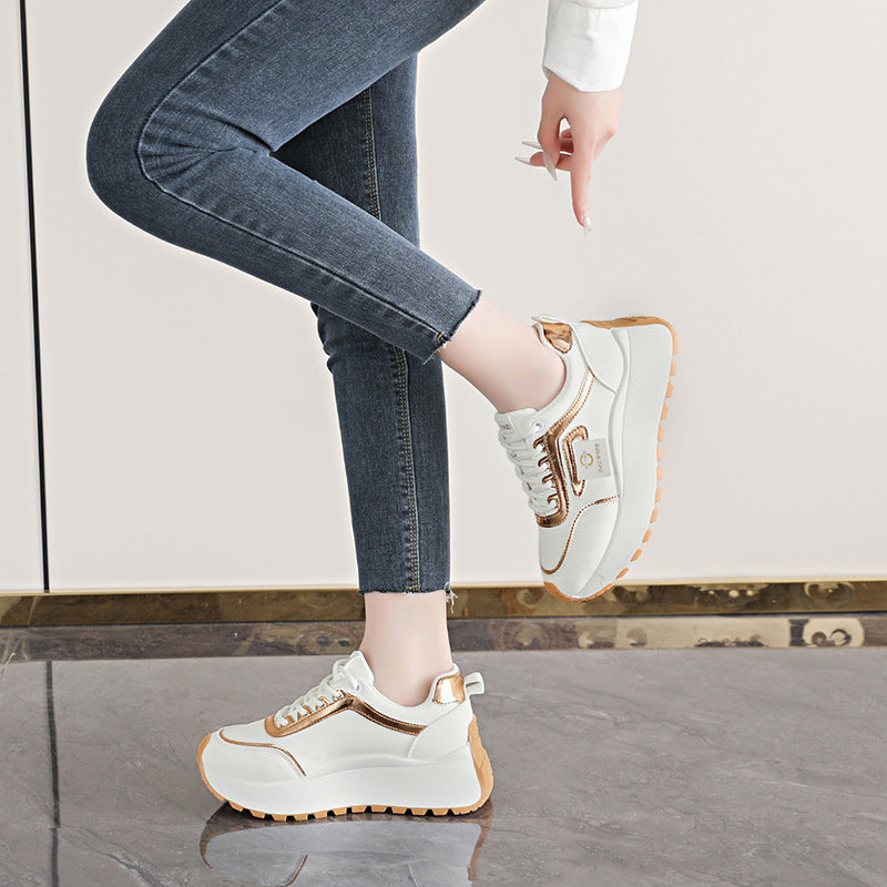 Damen Sneaker Sportlich Glänzend Mit Dämpfung