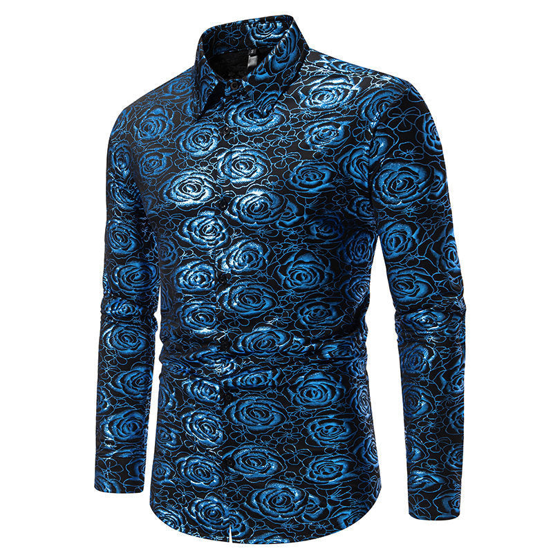 Herren Langarmhemd Floral Modern Gold-Design