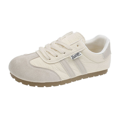 Damen Sneaker Retro Sportlich Leder Schuhe