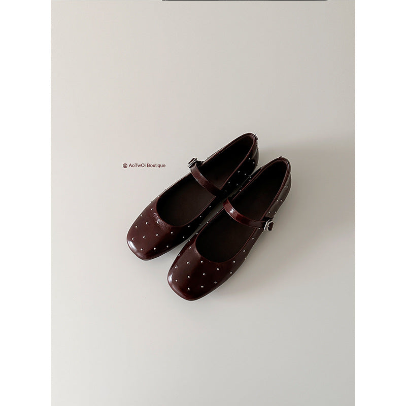 Damen Ballerinas Glitzer Strass Elegante Schnalle