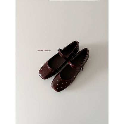 Damen Ballerinas Glitzer Strass Elegante Schnalle